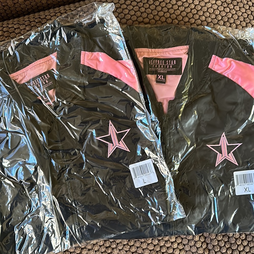 Jeffree Star Baby Pink And Black Bomber Jacket Brand New Size Large or XLarge
